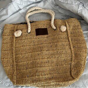 Straw tote bag - beach bag - large size